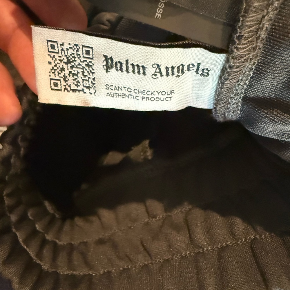 Palm Angels Gray Joggers with White Stripes